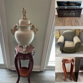 MaxSold Auction: This online auction features coffee & end tables, leather furniture, desks, plant stands, antique urn, electric fireplaces, TV, and more!!