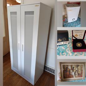 MaxSold Auction: This online auction features craft supplies, dehumidifiers, serger, proof coins, power tools, small kitchen appliances, numbered prints, playhouse, yard tools, lawnmower, desk, washer, dryer, and much more!!