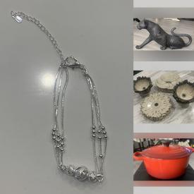 MaxSold Auction: This online auction features silver jewelry, costume jewelry, watches, NIB telescope, decanters, LLadro figurines, Chinese snuff bottle, printer, TV, antique inkwells, perfume bottle, new calligraphy set, women’s clothing, teacup/saucer sets, small kitchen appliances, collector plates, proof coins,  pyramid displays, Le Creuset, and more!