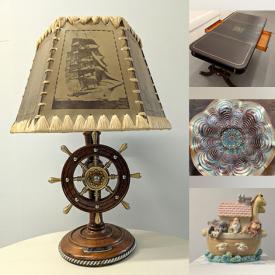 MaxSold Auction: This online auction features collector plate, Spode dishes, Nautical lamp, brass drawer pulls, craft stamps, jewelry boxes, metal wall art, mirrors, upright piano, children’s furniture, Fenton glass, desk, cedar chest, antique chairs, costume jewelry, and more!
