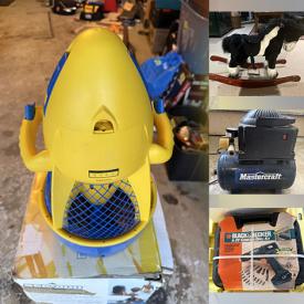 MaxSold Auction: This online auction features wood carving supplies, telescope, exercise bike, guitar amp, pressback chairs, leather furniture, golf clubs, air compressor, garden tools, video game consoles & games, bikes, games, plant pot, printers, small kitchen appliances, sports equipment, toys, pet products, garden art, sea scooter, craft supplies, sports trading cards, drafting table, power tool, LOL dolls, NIB porcelain dolls, and much, much, more!!!