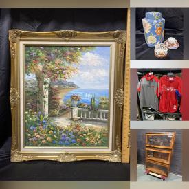 MaxSold Auction: This online auction features costume jewelry, hat pins, watches, Swarovski figurines, brass collectibles, art pottery, air purifier, vintage dolls, sports apparel, barrister bookcases, power tools, vinyl records, Star Wars collectibles, collectible eggs, wall masks, Hummel collectibles, vintage books, small kitchen appliances, air compressor, electronic organs, DVDs, golf clubs, mantle clocks, chainsaw, decanters, sports trading cards, sports collectibles, CDs, vinyl records, art glass, Stephen Millner artwork, bikes, games, sewing machine, owl collectibles, women’s choes, stained glass lamp, gaming chair, BBQ grill, and much, much, more!!!