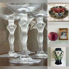 MaxSold Auction: This auction features Rosenthal Paperweight, Jenny Lind Bed, Designer Handbags, Scarves, Clothing, Egg Coddler Collection, Tea Cups, Antique Furniture, Lamps, Fenton Plate, Paintings, Shoes, Mirrors, Needlepoint, Lalique Fish, Dinnerware, Candleholders, Planters, Cast Iron Pans, Violin, and much much more!