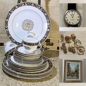 MaxSold Auction: This online auction features vintage watches, vintage costume jewelry, coins, gold jewelry, Swarovski jewelry, vintage silver jewelry, vintage charm bracelet, nesting dolls, Asian dishes, Art Deco box, MCM vase, Jadeite, ginger jar, Fenton glass, art glass, practice amp, oil paintings, vintage model kits, stained glass lamp shades, Tiffany-style floor lamp, and more!