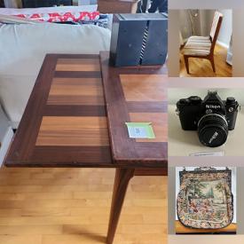 MaxSold Auction: This online auction features signed numbered prints, cameras & lenses, men’s clothing & shoes,  computer desk, ceiling fan, beauty appliances, wood ducks, sewing machine, desk, DVDs, stereo components, area rug, small kitchen appliances, Bunnykins, vacuums, hardware, power & hand tools, office supplies, lawnmower, bikes, yard tools, air compressor, and much, much, more!!!