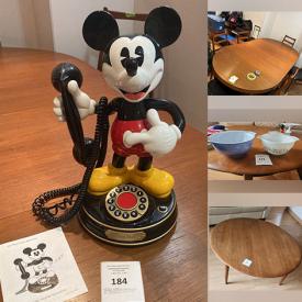 MaxSold Auction: This online auction features cedar chest, vintage slag glass chandelier, sleeper sofa, art pottery, vintage drafting tools, harmonicas, watches, costume jewelry, vintage Tiffany-style stained glass lamp, novelty teacups, Disney collectibles, leather furniture, teak furniture, area rug, small kitchen appliances, vintage Pyrex, snow globes, humidifier, DVDs, toys, hand tools, electric fireplace, garden tools, chainsaw, and much, much, more!!!