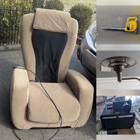 MaxSold Auction: This online auction features massage chair, bakeware, area rug, home electronics, Baldor motor, men’s & women’s clothing & shoes, new tents, Art Deco floor lamp, games, coins, printer, video game console & games,  garden tools, and more!!!