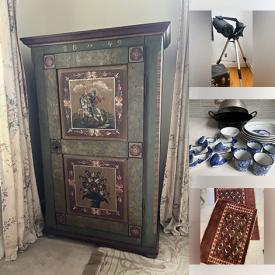 MaxSold Auction: This online auction features drums & cymbals, art pottery, Polish pottery, humidifier, small kitchen appliances, antique wood cabinet, BBQ grill, plant pots, telescope, vintage jewelry, pewter pieces, teacup/saucer sets, decanters, chaise lounge, mechanical coin bank, roll top desk, printer, area rugs, vinyl records, vintage steamer trunks, vintage dolls, perfume bottles, children’s books, TV, and much, much, more!!!