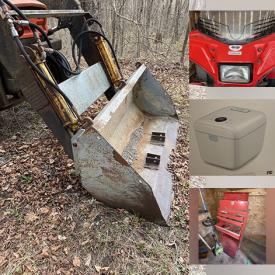 MaxSold Auction: This online auction features tractor/front loader, ATV snow plow, patio furniture, NIB sterilizer, power & hand tools, chainsaw, garden tools, air compressor, and more!