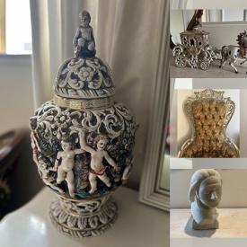 MaxSold Auction: This online auction features vintage toys, vintage blowmold, vintage Barbies, vintage toy sewing machine, vintage Capodimonte vase, art glass, perfume bottle, binoculars, trinket boxes, exercise equipment, vintage cast iron toy, antique porcelain floor vases, parlor chair, milk glass lamp, vintage peacock statue, biscuit jar, vintage upright piano, and much, much, more!!!