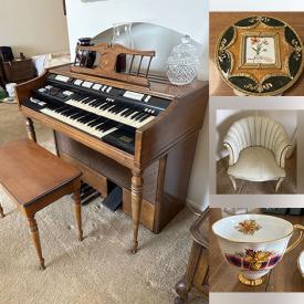 MaxSold Auction: This online auction features leather sofa, electric organ, TVs, aquarium & accessories, exercise equipment, teacup/saucer sets, drop-front desk, glass top desk, drafting table, inversion table, sewing machine, accordion, and much, much, more!!!