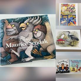 MaxSold Auction: This online auction features children’s books, Dr. Seuss books, Japanese woodblock prints, wood carving, comics, pop-up books, vintage amp, vintage tube radio, vintage books, collector plates, cameras & lenses, and more!