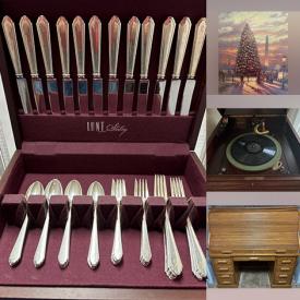MaxSold Auction: This online auction features vintage Victorola, vinyl records, Lladro nativity, Thomas Kinkade artwork, Santa collection, historic sites ornaments, White House ornaments, Wendell August ornaments & nativity, Hallmark Keepsake ornaments, brass table & floor lamps, teacup/saucer sets, small kitchen appliances, Willow Tree statues, decanters, stained glass light, Hummels, bell collection, Royal Copenagen plates, collector model airplanes & cars, TV, stereo components, leather furniture, exercise equipment, roll top desk, traditional wood furniture, and much, much, more!!!