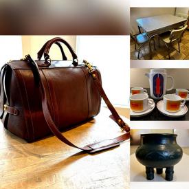 MaxSold Auction: This online auction features area rugs, patio planters, vintage steamer trunk, power lift chair, Ikebana vases, electric cooler, leaded window panes, art glass, pet products, toy & organizer bins, Jona Mach paintings, costume jewelry, Flow Blue dinnerware, vintage cedar chest, small kitchen appliances, vintage oil lamps, Rosenthal dish & glassware, crafting supplies, yarn, sewing supplies, and much, much, more!!!