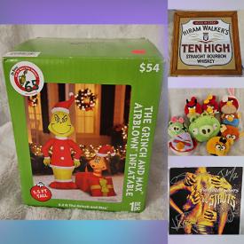 MaxSold Auction: This online auction features inflatables, McCoy pottery, bar mirrors, video games & accessories, DVDs, CDs, vinyl records, Jim Shore figurine,  Harley Davidson apparel, art glass, craft supplies, sports collectibles, games, men’s clothing, vintage glass ornaments, cookie jar, sports trading cards, and much, much, more!!!