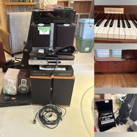 MaxSold Auction: This online auction features farmhouse table & chairs, barrister’s bookcase, baby grand piano, glass top tables, teak furniture, patio furniture, 2 station desk, sectional sofa, TVs, chest freezer, vintage drop leaf table, art pottery, small kitchen appliances, costume jewellery, live plants, area rug, Swarovski figures, printer, accordion, vinyl records, plant pots, lawnmower, golf clubs, outdoor games, and much, much, more!!
