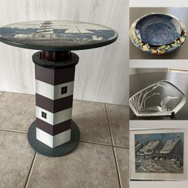 MaxSold Auction: This online auction features bird figurines, art glass, Bunnykins, collector plates, lighthouse collectibles, Byers’ Choice figures, games, A. Y. Jackson oil painting, sports equipment, snowblower, karaoke system, camping gear, nautical collectibles, and more!