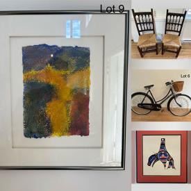 MaxSold Auction: This auction features Barware, Raleigh Bike. Art, Kitchenware, Waders, Books, Dinnerware, Director Chairs, Indigenous Art, Cushion Covers, and much much more!