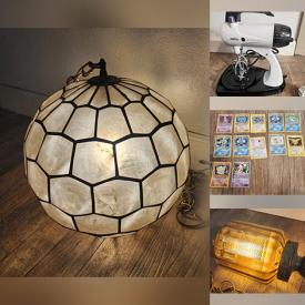 MaxSold Auction: This online auction features wooden tribal masks, small kitchen appliances, power tools, vintage typewriters, MCM capiz swag lamps, sterling/diamond jewelry, gold jewelry, Star Wars collectibles, Simpsons collectibles, Pokemon cards, and more!