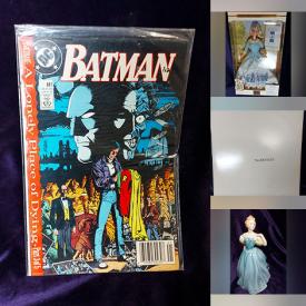MaxSold Auction: This online auction features small kitchen appliances, comics, children’s books, teacup/saucer sets, Wade figurines, antique iron, teacup/saucer sets, costume jewelry, art glass, Depression glass, vinyl records, Christmas houses, Royal Doulton figurines, Hummels, Carnival glass, DVDs, CDs, action figures, video games, stamps, horse brasses, carded Matchbox, novelty teapots, character jugs, steins, toys, oil lamp, collector plates, collector Barbies, perfume bottles,  MTG cards, and much, much, more!!!