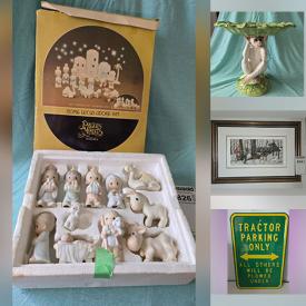 MaxSold Auction: This online auction features wood carvings, Disney collectibles, Harlequin fairies, Precious Moments, Hummels, Lladro figurine, power tools, marbles, floor vase, faux flowers, bird house collection, horse brass, craft supplies, Sandra Kuck figurines, vintage toys, Pez dispensers, puzzles, head vase, collector spoons & plates, Christmas houses, novelty teapots,  and more!n