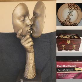 MaxSold Auction: This online auction features Balanese wall art, John Cutrone sculptures, Vittorio Sabadin figurine, desks, printer, small kitchen appliances, Pappy Bulu artwore & dishware, vintage African pottery, porcelain dolls, decanter sets, brass candelabra, art glass, heater, dehumidifier, garden art, wood carving, TV, and more!