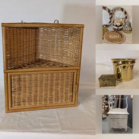 MaxSold Auction: This online auction features vintage bottles, vintage pennant collection, brass collectibles, vintage books, trinket boxes, salt cellar collection, Pinocchio marionette, new craft kits, wooden rocking horse, toys, movie posters, wash stand, and more!