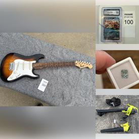 MaxSold Auction: This online auction features bar stools, electric fireplace, guitars, power & hand tools, new power banks, new pendant lights, heater, video games, coin, watch, jewelry, Funko Pops, bike, camping gear, Pokemon cards, games, new disc locks, garden tools, compressor, inversion table, moissanite gemstone, new mower blades, and much, much, more!!!