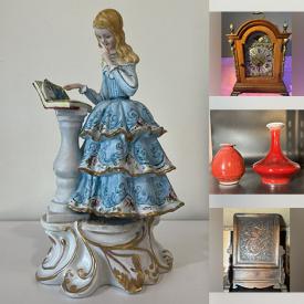MaxSold Auction: This online auction features Chinese teapots, brass figure, costume jewelry, Wolf original sculptures, Bunnykins, crystal decanter, Chinese cloisonne vase, Chinese paintings, bird figurines, Chinese Guanyin figurines, teacup/saucer sets, toys, comics, and more!