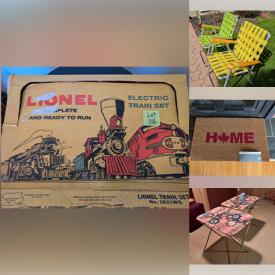 MaxSold Auction: This online auction features area rugs, teak furniture, barstools, sleeper sofa, vintage ashtrays & matchbooks, binoculars, pewter cups, wood carvings, vintage seltzer bottle & cartridges, vintage games, golf clubs, stamps, vintage toys, vintage Lionel train set, garden tools, patio furniture, and more!!