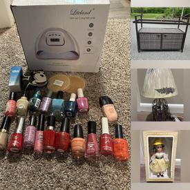 MaxSold Auction: This online auction features NIB Effanbee dolls, collectible figurines, sports collectibles, NIB holiday Barbie, new beauty products & appliances, decorative table lamps, costume jewelry, watches, flute, NIB door handles, garden art, train set, LED string lights, antique mantel clock, and more!