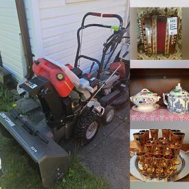MaxSold Auction: This online auction features wine making equipment, canning equipment, chest freezer, washer, dryers, power & hand tools, fitness gear, sports equipment, vinyl records, desks, small kitchen appliances, sewing machine, stereo system, decanter set, soup tureens, TV, home health aids, plant pots, lawnmower, snow blower, BBQ grill, bike, garden tools, vintage accordion, art glass, watches, and much, much, more!!!