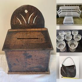 MaxSold Auction: This online auction features antique cupboards, desk, sewing machine, antique shepherd’s chair, fabric, vintage hurricane lamp, patio furniture, decanters, art glass, children’s dishware, vintage dollhouse, rooster collection, planters, pewter tumblers, costume jewelry, office supplies, and more!!