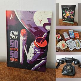 MaxSold Auction: This auction features Star Trek Books, Flower Lego, Candles, Wedgwood Plates, Beanie Babies, Radiator Cover, Golf Clubs, Nails, Fortune Teller Cards,  Mickey Mouse Ears, Board Games, Bankers Lamp, Yarn, Estee Lauder  Trinket Box, Snowboard, Jewelry, Cookware, Leather Jacket and much much more!
