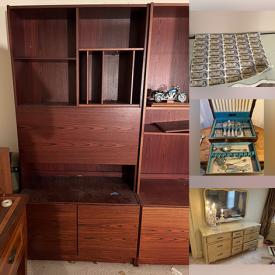 MaxSold Auction: This online auction features antique wardrobe, TV, fabric, bikes, uncut bills, desk, comics, novelty teapots, antique sewing machine, model train track, decanter set, antique chairs, art supplies, antique tins, decorative plates, antique roll-top desk, settee, DVDs, antique books, vintage bottles, coins, hand tools, printer, garden tools, and much more!