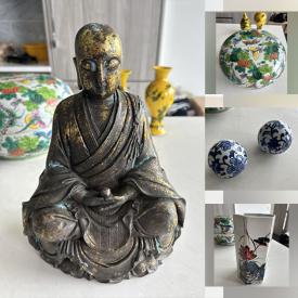 MaxSold Auction: This online auction features antique decorative bowl, antique bronze Buddhist statue, porcelain figures, blue & white balls, and much more!