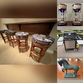 MaxSold Auction: This online auction features custom bar stools, garden chairs, BBQ grill, electric standing desk, tabletop fountain, office chairs, cookie jar, lustres, stereo components, games, Bing & Grondahl figurines, snowboard, Royal Doulton figurines, mini fridge, 4 poster bed, and more!