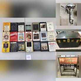 MaxSold Auction: This auction features Power Tools, Inversion Table, Books, Drinkware, LittonWare , Hand Tools , Vintage Seating, Tables, CDs, Stereo Equipment, 45s, LPs, DVDs Computer Monitors, Lamps, Camping Gear, Corningware Bakeware, Christmas Decor, Clothing, Typewriters, Boat Motor, Mirrors and Much More!