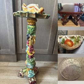 MaxSold Auction: This online auction features vintage dragon table, standing ashtray, stained glass panel, soapstone carvings, coins, banknotes, binoculars, video games, cameras, video game console & accessories, and more!