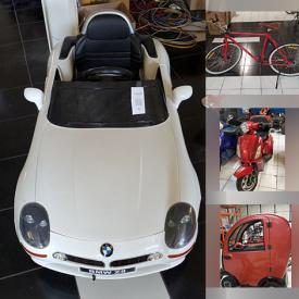 MaxSold Auction: This auction features Pop Machine, Daymark Scooters, Mobility Devices, Buggy, Bicycles, Electric Toy Cars, Ride On Toys, Heated Gloves, Yoga Equipment, Hardware, Tools, Ladder, DVDs, Haircare, Books, Posters , Echo Pop, Water Bottles, and much much more!