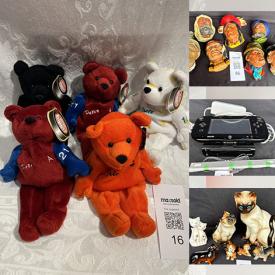 MaxSold Auction: This online auction features children’s books, Blue Mountain pottery, Precious Moments, Disney collectibles, toys, Cherished Teddies, DVDs, vintage music boxes, Toby jugs, S & P shakers, art books, yarn, steins, women’s clothing, collector plates, pet products, novelty teapots, teacup/saucer sets, vintage chalkware heads, games, video game consoles & games, craft supplies, leather recliner, futon, and more!