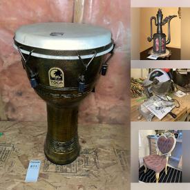 MaxSold Auction: This online auction features coins, vinyl records, brass collectibles, art glass, electric heater, ginger jar, Chinese pewter teapot, wood carvings, drafting tools, microscope, area rugs & runner, fishing gear, garden tools, air compressor, chainsaw, power & hand tools, dragon planters, patio furniture, garden art, planters, crafting supplies, gilded mirrors, Doumbek Remo drum, boat motor, camping supplies, sewing machine, exercise equipment, fitness gear, small kitchen appliances, BBQ grill, vintage tins, wine rack, wine fridge, metal wall art, ship models, cameras & lenses, leather furniture, watches, men’s clothing, office supplies, office desk & chair, air purifiers, sleigh bed, and much, much, more!!!