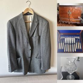 MaxSold Auction: This online auction features antique armoire, upright digital piano, crystal vases, standing lamp, bar stools, fitness gear, desk, Brooks Brothers suit jackets, and more!