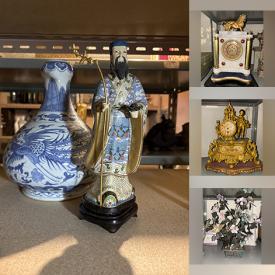 MaxSold Auction: This online auction features metal pieces, snuff bottles, Chinese figurines, Wolf original figurines, Korean vases, vintage oil paintings, Wade figurines, comics, wood fans, Chinese teapots, vintage cuckoo clocks, wood carvings, French clocks, metal shelving, and more!