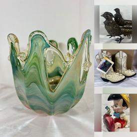 MaxSold Auction: This online auction features kimchi pickle jar, label printer, wood carvings, vintage stained glass panels, collectible die cast vehicles, Star Wars collectibles, Disney collectibles, vintage Pyrex, Belleek, decorative platters, Depression glass, antique bottles, children’s books, kids’ footwear, teacup/saucer sets, art glass, art pottery, brass collectibles, nesting doll, Nao figurine, and more!