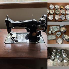 MaxSold Auction: This online auction features TV, desks & chairs, vintage sewing machine, women’s clothing, teacup/saucer sets, garden tools, bird figurines, vintage trunks, vintage porcelain flowers, Toby jug, vintage Crown jars, vintage bottles, and more!