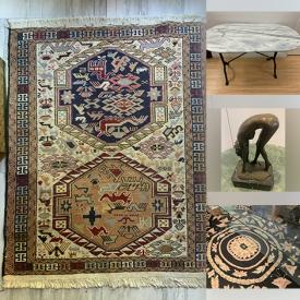 MaxSold Auction: This online auction features Billy Cone drawing, Castilian Montgolfier plates, bronze statues, area rugs, MCM kinetic figure, antique stone bowl, art glass, antique costume prints, planters, wool mats, and more!