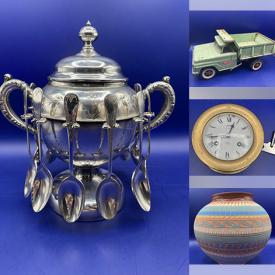 MaxSold Auction: This online auction features gold & sterling jewelry, decanter, art glass, Hummels, art pottery, coins, Coronation collectibles, spooner, vintage Tonka vehicles, and more!