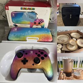 MaxSold Auction: This online auction features golf bag, pet products, new floating shelves, glass bottles, small kitchen appliances, NIB patio fly fans, fitness gear, new reading glasses, Willow Tree angels, pool toys, Christmas village houses, NWT women’s clothing, puzzles, printer, games, antique oil lamps, window AC unit, and more!