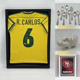 MaxSold Auction: This online auction features sterling silver serveware, vinyl records, comics, sports collectibles, NIB silver plated picture frames, novelty teapots, Asian statues, mirrors, sports trading cards, binoculars, cast iron vehicles, puzzles, decanter collection, and more!